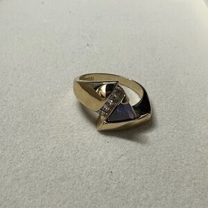 Elegant Gold and Purple Women's Ring size 10